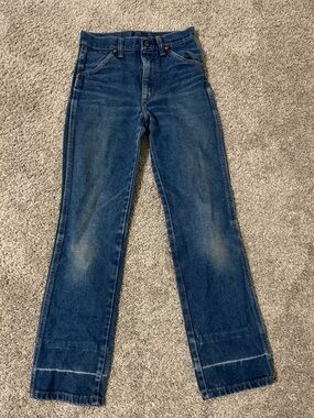 Kids Wrangler Dark Blue Straight Leg Jeans Sz 12 (Fits smaller)